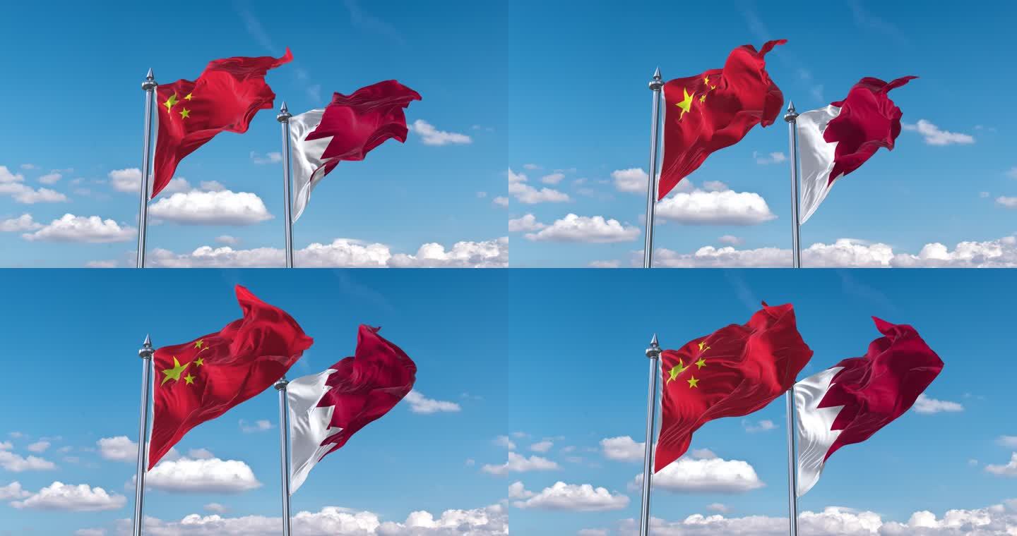 中国- 巴林Bahrain国旗