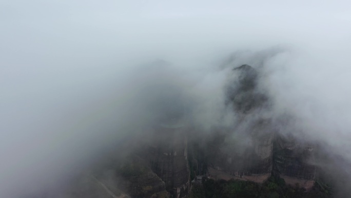 龙川霍山云海航拍