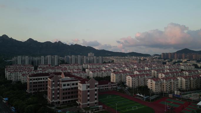 4K高清航拍清晨青岛浮山后