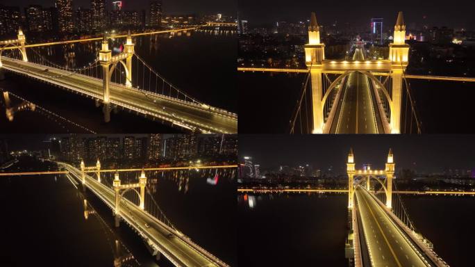 (原创可商用)珠海白石桥夜景航拍