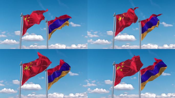 中国- 亚美尼亚国旗