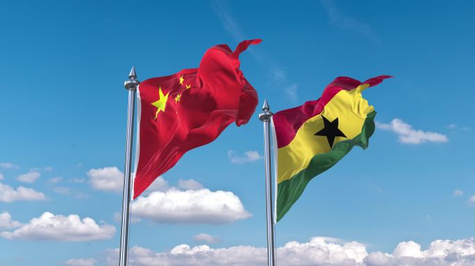 中国- 加纳国旗