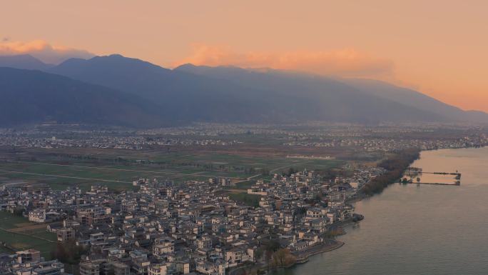 大理苍山洱海夕照