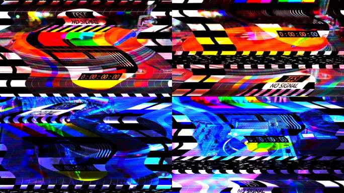 电视故障、静态噪声、失真信号问题、错误视频损坏、80年代复古风格