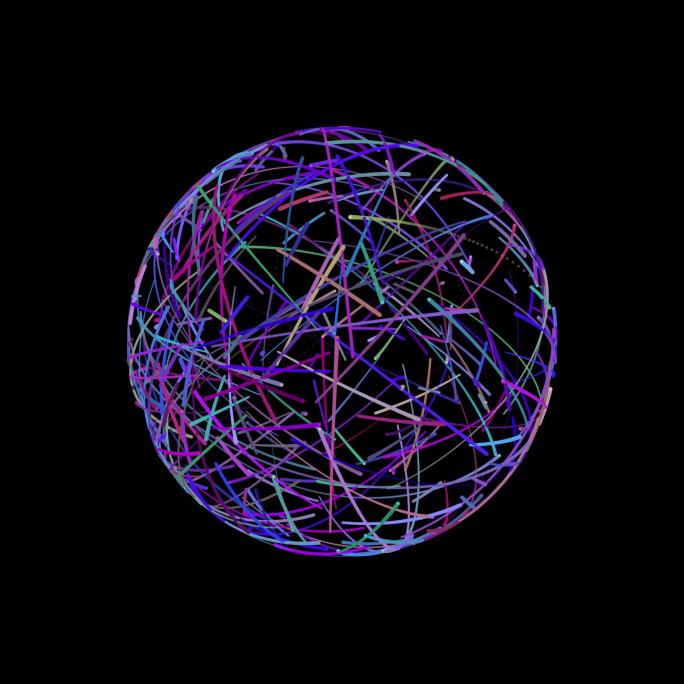 彩色球形粒子轨迹