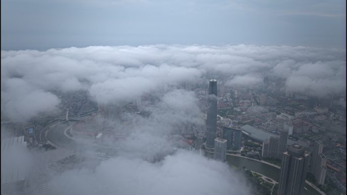 雨后津湾航拍延时4K