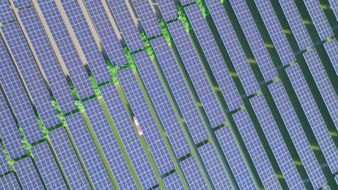 4K正版-航拍光伏太阳能发电板 06