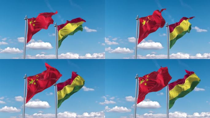 中国- 玻利维亚国旗