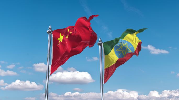 中国- 埃塞俄比亚国旗