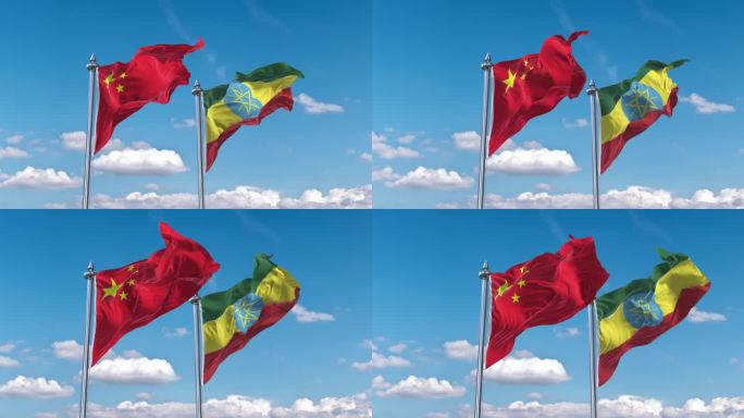 中国- 埃塞俄比亚国旗
