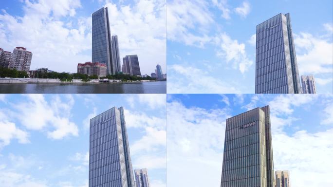 渤海银行延时 企业建筑 天津海河银行航拍