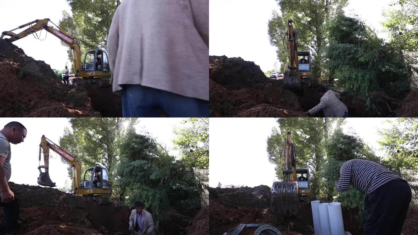 小型挖掘机挖水沟