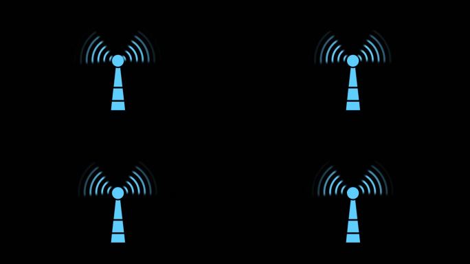 电塔wifi信号扩散带alpha透明通道