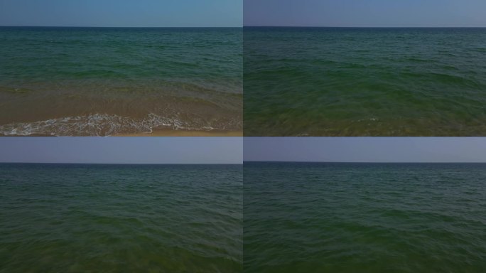 寂静海边唯美浪花碧绿色海洋翡翠色