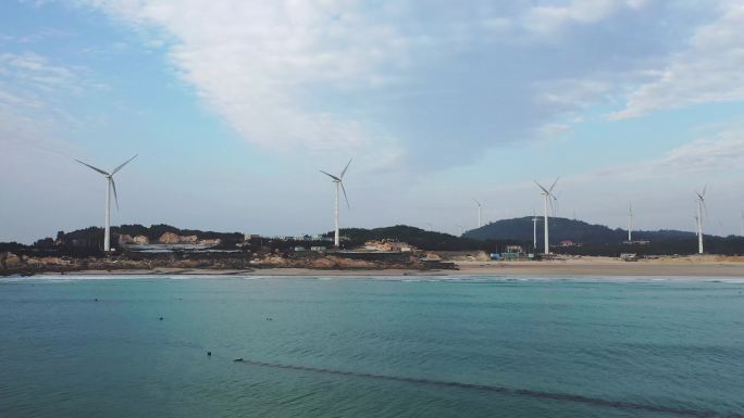 海边风机海岸海景