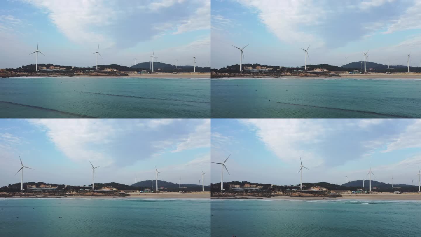海边风机海岸海景