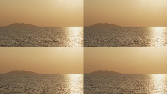 巢湖崂山岛夕阳