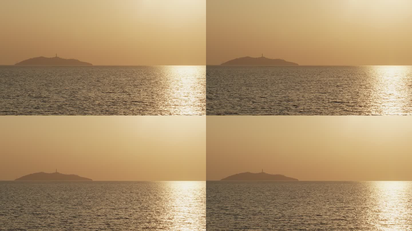 巢湖崂山岛夕阳