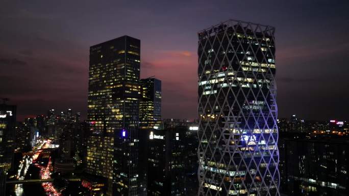 深圳市软件产业基地航拍4K夜景