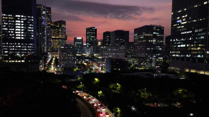 深圳市软件产业基地航拍4K夜景