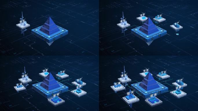 E3D企业科技金字塔层级分类介绍AE模板