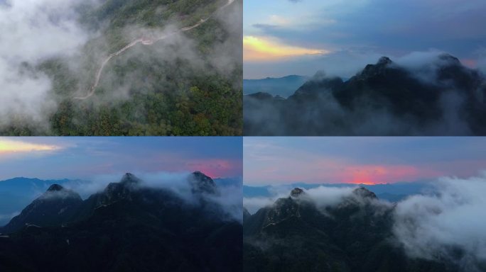 箭扣长城夏季雨后黄昏云海