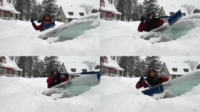 除冰汽车除雪暴风雪冬季暴雪