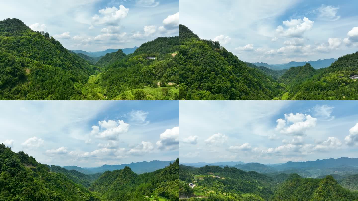 4K航拍张家界武陵源山脉乡村风景