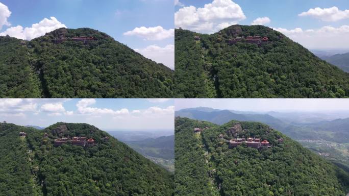 泉州山峰仙公山景区航拍山顶风景森林山脉