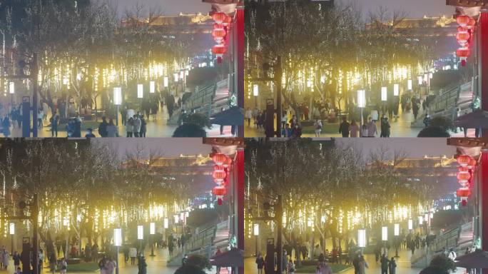 中国西安大雁塔广场的春节装饰。