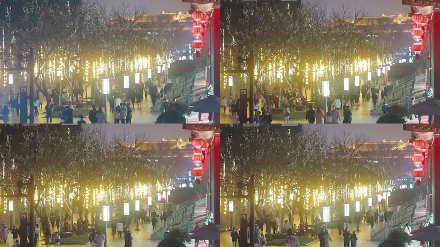 中国西安大雁塔广场的春节装饰。
