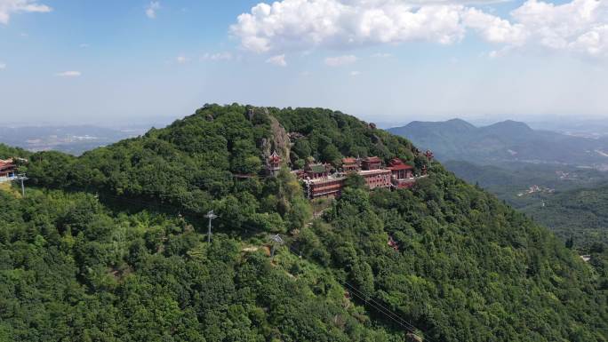 泉州山峰仙公山景区航拍山顶风景森林山脉