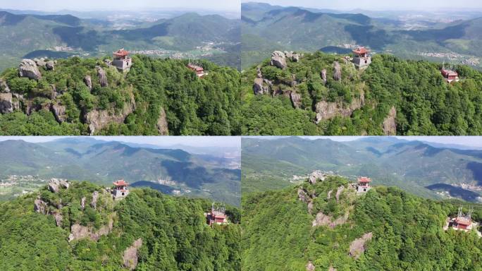 泉州仙公山航拍地藏王菩萨殿地藏殿山顶阁楼