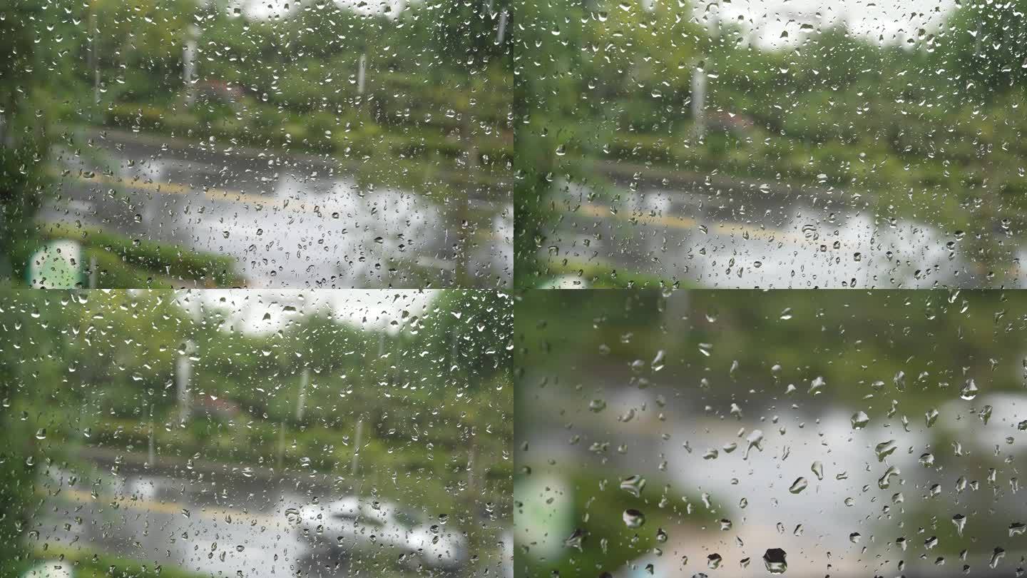 下雨天窗户雨滴