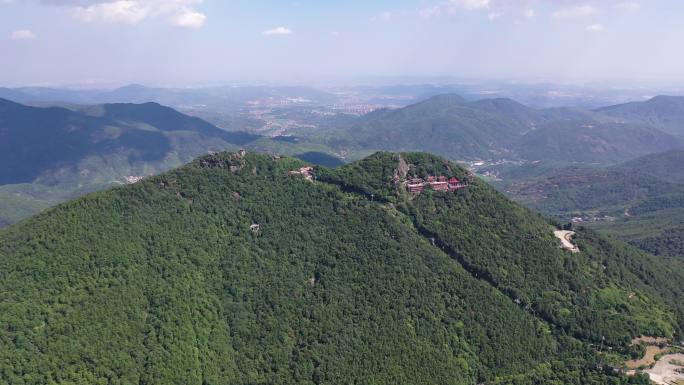 泉州山峰仙公山景区航拍山顶风景森林山脉