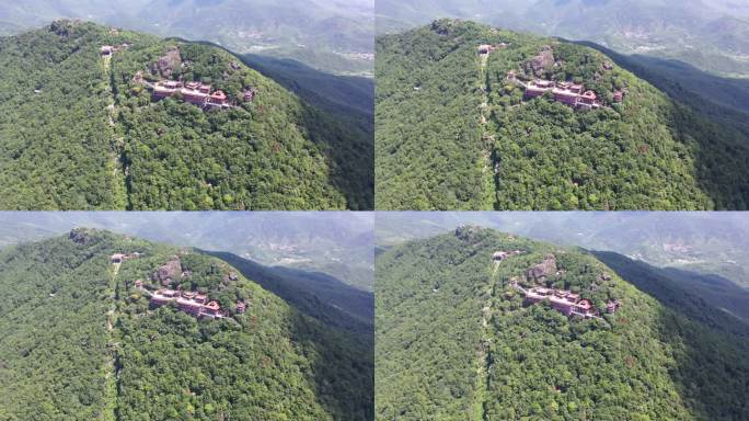 泉州山峰仙公山景区航拍山顶风景森林山脉