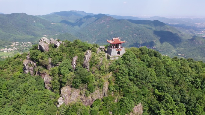 泉州仙公山航拍地藏王菩萨殿地藏殿山顶阁楼