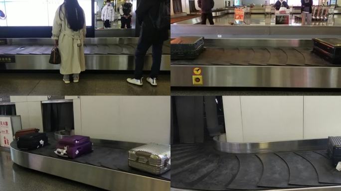 机场飞机乘客行李传输带行李自动传送带