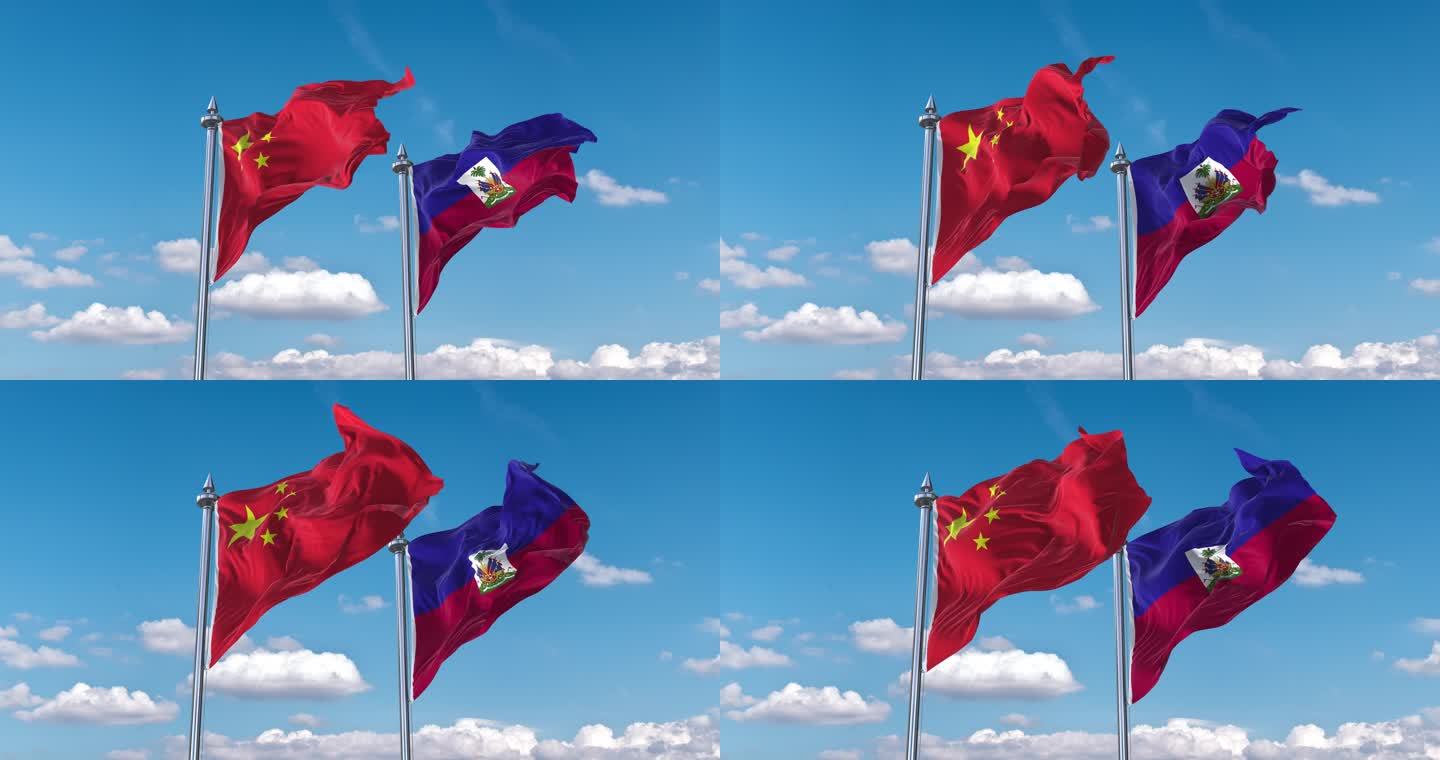 中国- 海地国旗