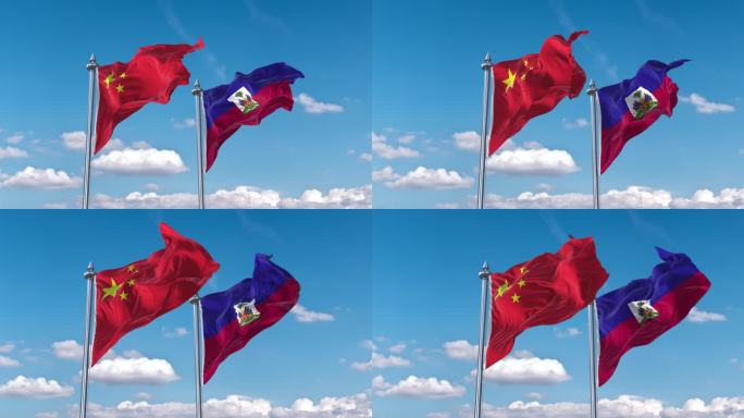 中国- 海地国旗