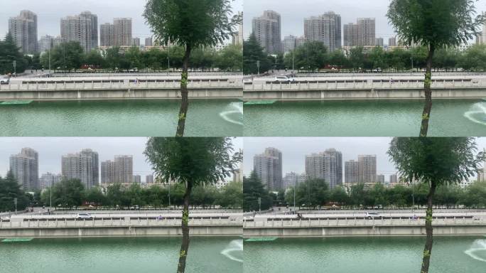 城市交通汽车在城市中穿梭车水马龙交通安全