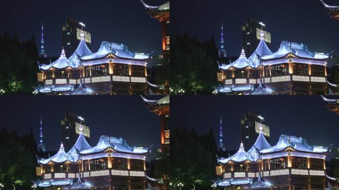 上海豫园灯会城隍庙夜市4K实拍