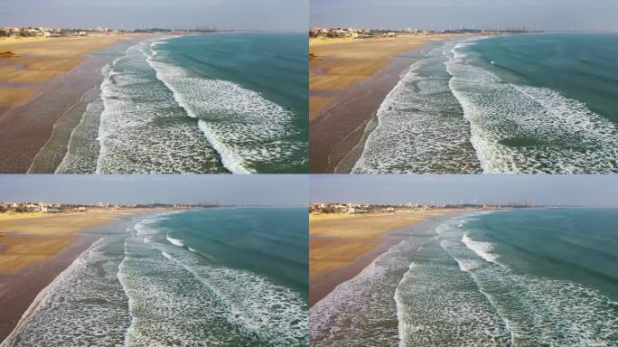 海滩海浪浪花大沙滩海景