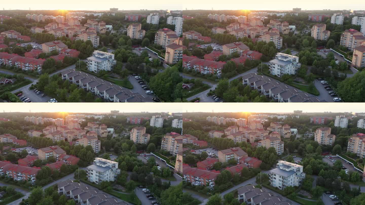 斯德哥尔摩公寓楼鸟瞰图