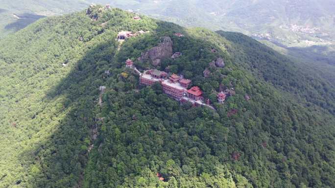 泉州山峰仙公山景区航拍山顶风景森林山脉