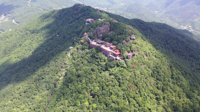 泉州山峰仙公山景区航拍山顶风景森林山脉