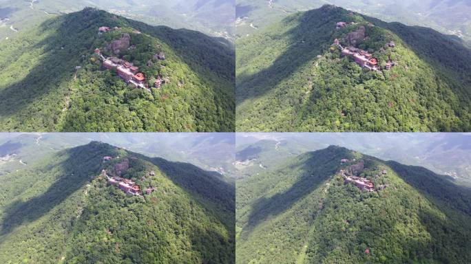 泉州山峰仙公山景区航拍山顶风景森林山脉