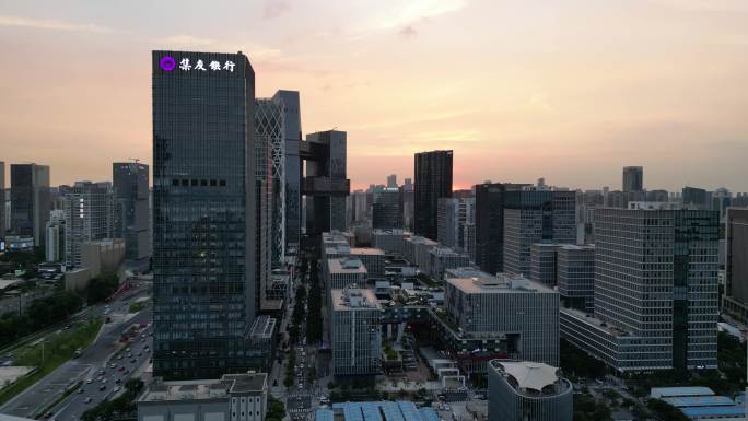 深圳市软件产业基地航拍4K夜景