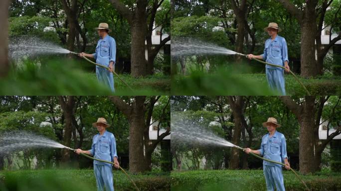社区园艺浇花洒水
