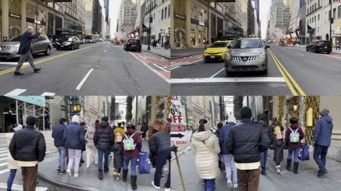 观点：曼哈顿第五大道，纽约步行日